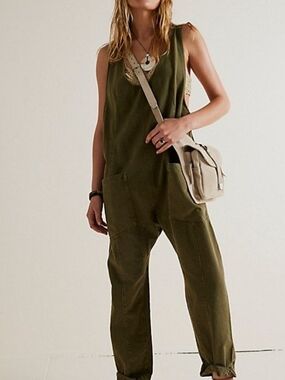 We The Free Tan Utility Sleeveless Jumpsuit Sz S. Worn Once.